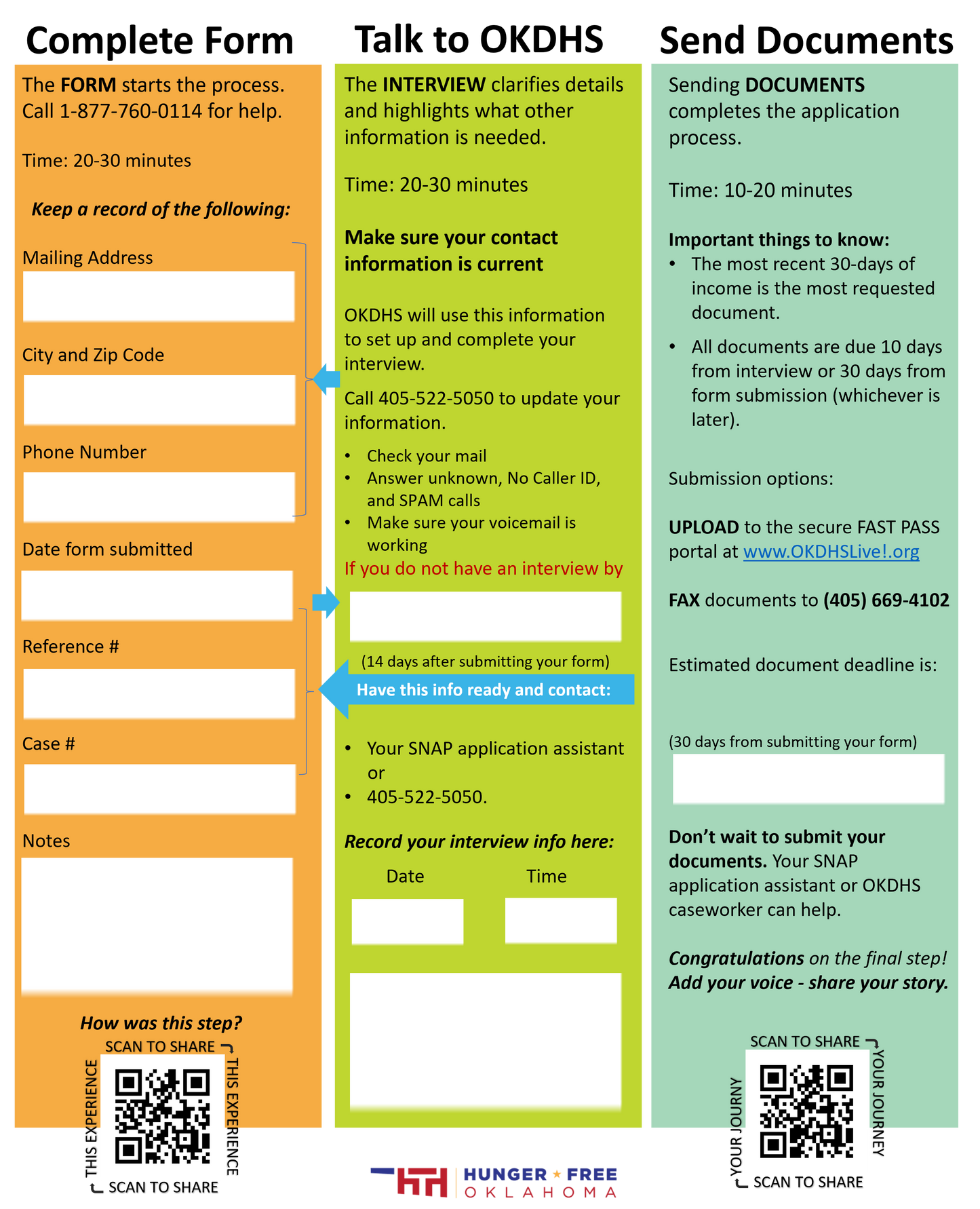3-Step SNAP Applicant Handout