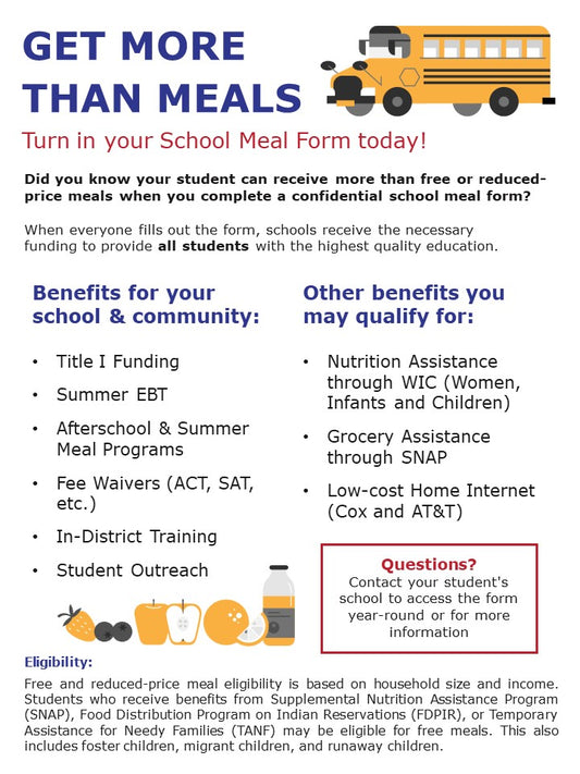 School Meal Form & SNAP Flyer