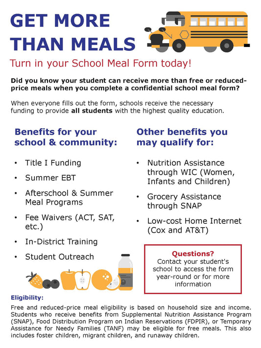School Meal Form & SNAP Flyer