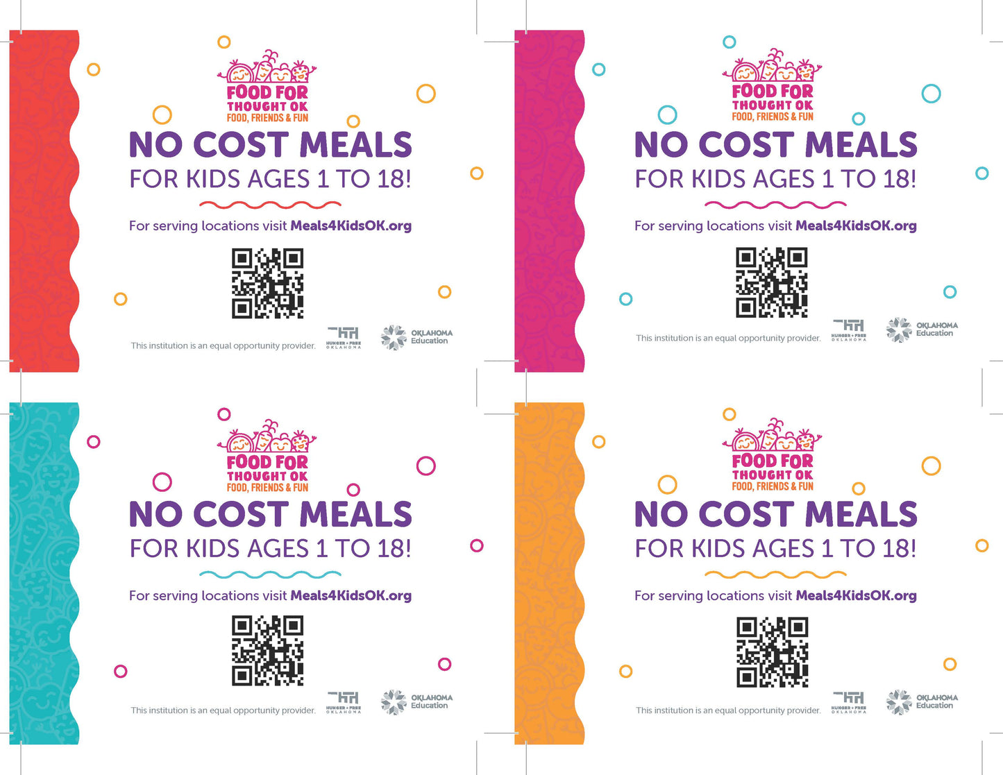 Summer Meals Postcards (100 Pack)