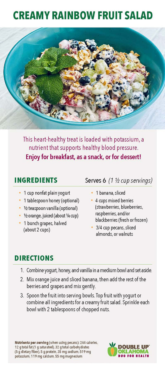 DUO for Health Recipe Card- Creamy Rainbow Fruit Salad (25 pack)