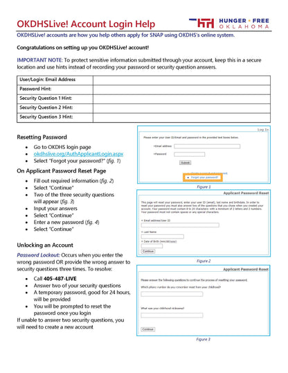 OKDHSLive! Account Setup Instructions + Tip Sheet – Hunger Free Oklahoma