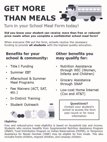 School Meal Form & SNAP Flyer (B/W)