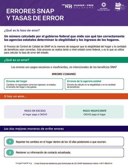 SNAP Error Rate and Household Change Flyer