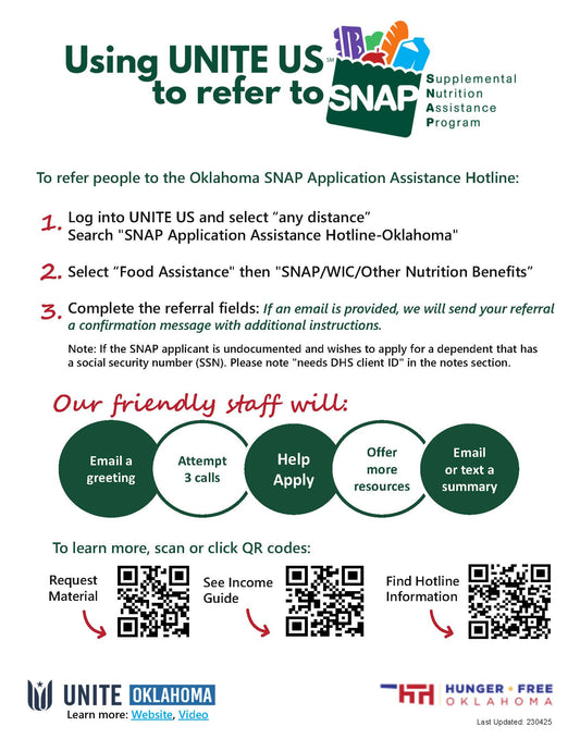 Unite Us SNAP Referral How-To Flyer