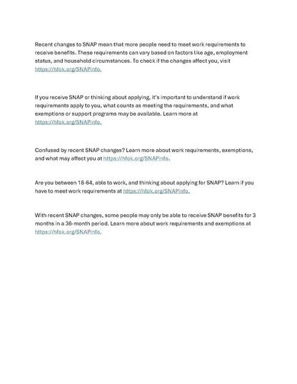 SNAP Work Requirements - Communication Suite