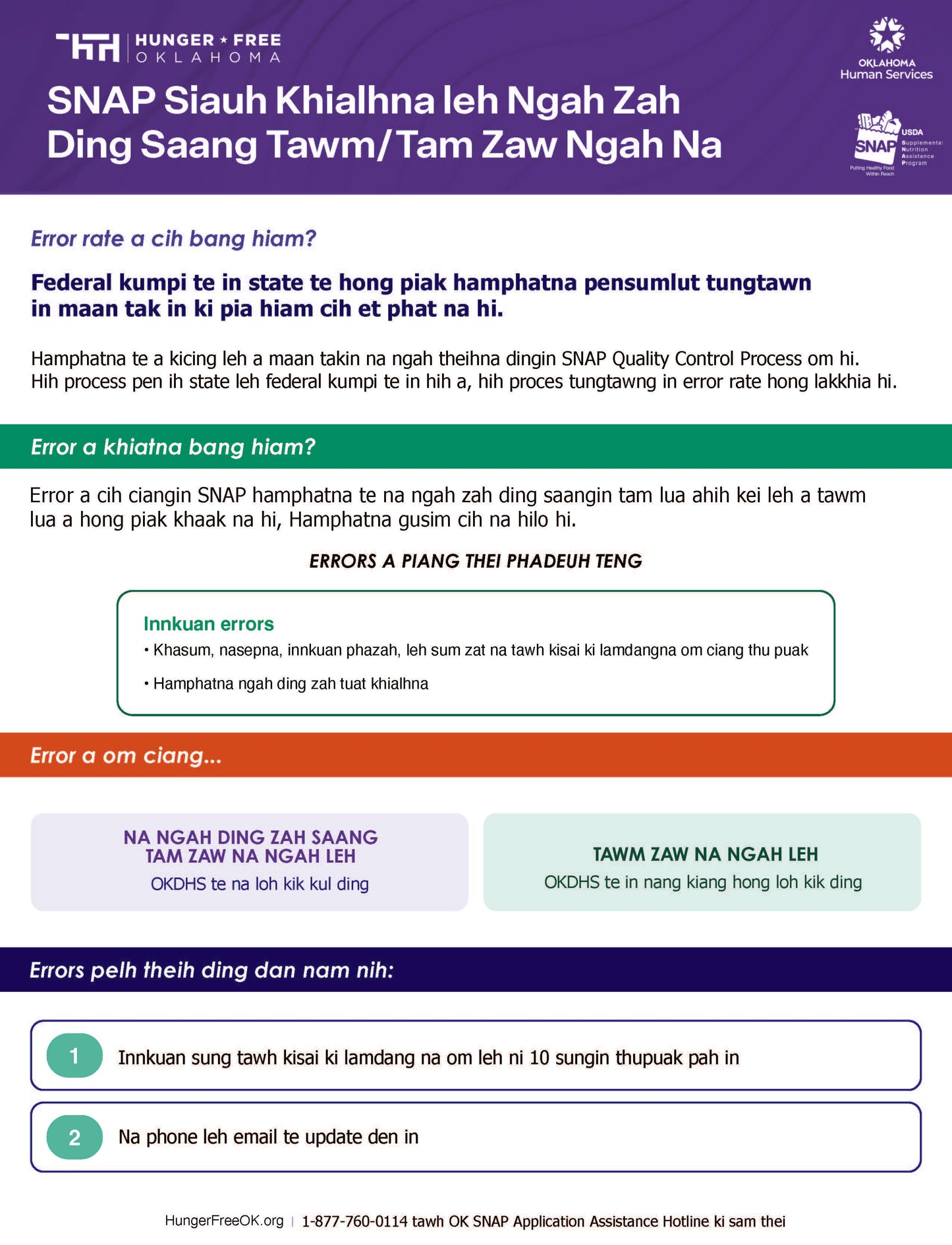 SNAP Error Rate and Household Change Flyer